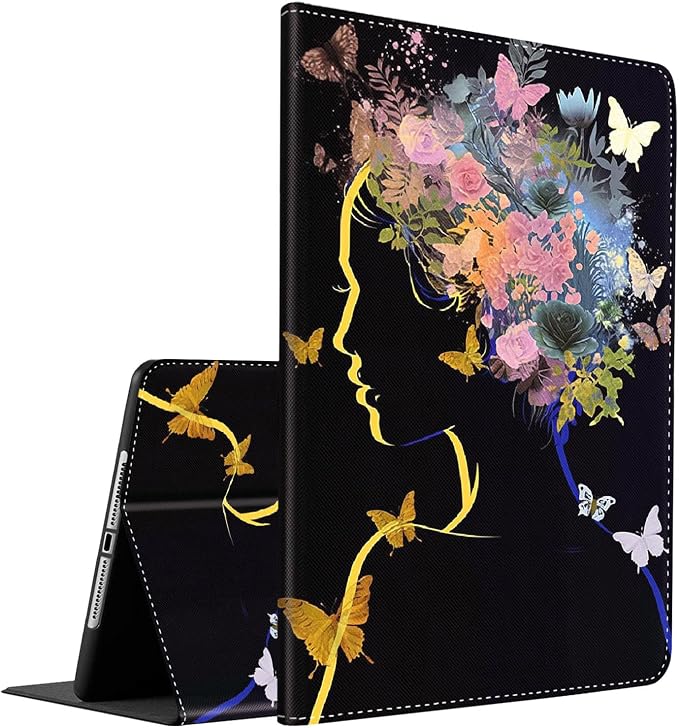 Case for iPad (A16) 11th Generation 11 Inch (2025) iPad 10th Generation 10.9 Inch (2022)，Slim Fit Foldable Standing Cover Case with Auto Sleep/Wake ，Moth Moon