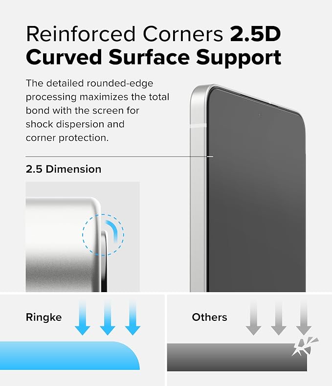Ringke for Samsung Galaxy A35 5G Screen Protector [Easy Slide 2 Pack] | Easy Installation with Alignment Tool Case Friendly Premium 9H Hardness Tempered Glass