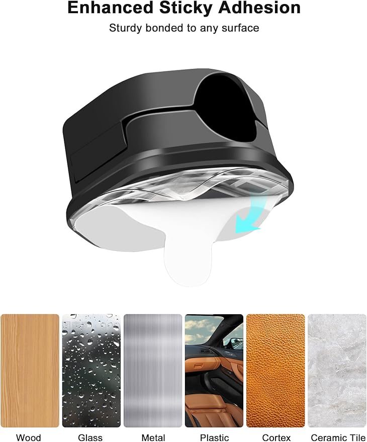 Cord Holder - Magnetic Cable Clips - Under Desk Cable Management - Adhesive Wire Holder Keeper Organizer for Desk, Nightstand, Phone Charger, Computer, Home, Office, Car (6pcs)