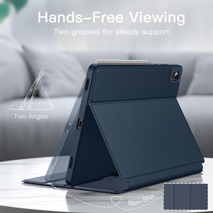 JETech Folio Case for Samsung Galaxy Tab S11 Black | Multi-Angle Stand Cover S Pen Holder Slim Protective Cover Auto Wake/Sleep