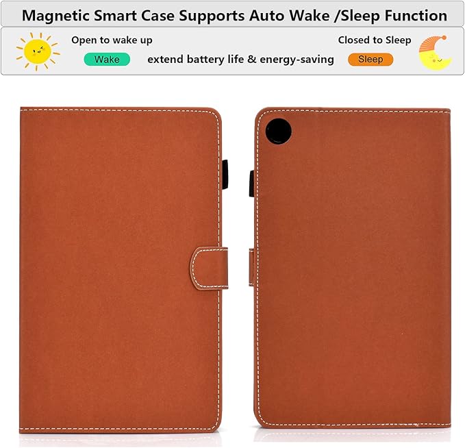 Fire HD 8 Case Slim Folding Stand Auto Wake/Sleep Wallet Case with Cards/Cash Holder for Amazon Fire HD 8(8th/7th/6th Gen 2018/2017/2016 Release)-Black