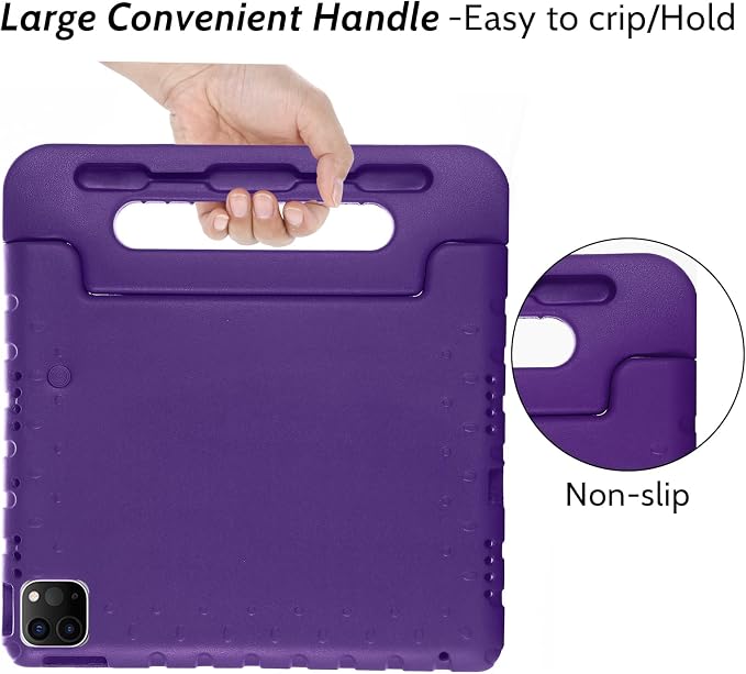 Dteck Kids Case for iPad 10.2 - Shockproof Rugged EVA Handle Stand Child Proof Case for iPad 9/8/7 Generation Black