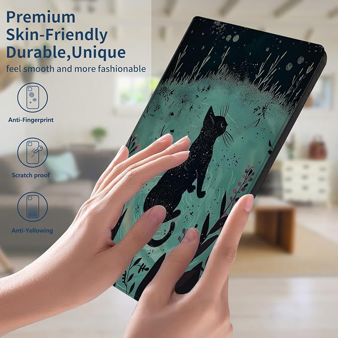 Slim Case for Samsung Galaxy Tab S11 5G 11 Inch (2025) PU Leather Tablet Cases Flip Folio Multi-Angle Viewing Stand Protective Smart Shell Cover with Auto Wake/Sleep A Crow Skull