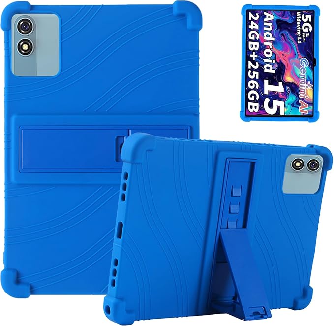 Case for Relndoo T901 10.1-Inch Tablet – Shockproof Silicone Protective Cover with Kickstand Drop-Resistant Business Style (Blue)