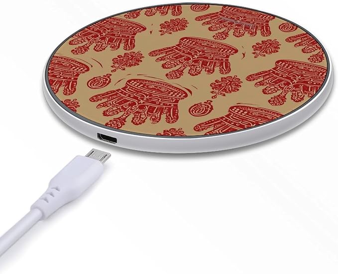 Red Crown Wireless Charger 10W Qi-Certified Fast Wireless Charging Pad with USB Cable &amp LED Indicator Fashion Charger Mat Portable Charging Station for All Qi-Enabled Phones