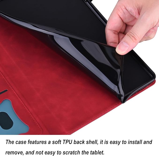 Shockproof Case for OnePlus Pad 3 / OnePlus Pad 2 Pro 13.2 inch Released 2025 - Retro PU Leather + TPU Hybrid Protective Cover with Anti-Slip Grip Strap &amp Card Slots -Black