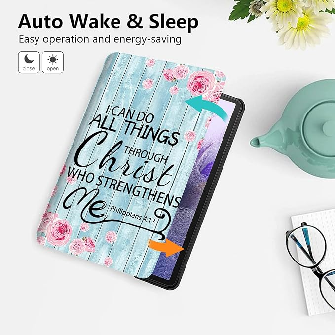 for iPad Air 11 (2024)/ iPad Air 6th/5th/4th Gen Case (2025/2024/2022/2020) 10.9 Inch CaseBEOTIWAD Shockproof Slim PU Leather Stand Protective Cover with Auto Sleep/Wake-Bible Verses Philippians 4-13