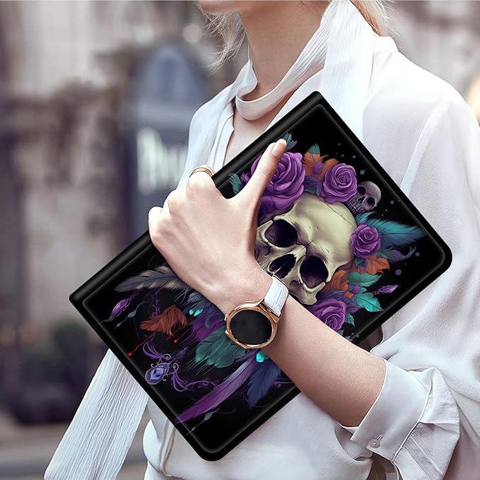 Case for 7 All-New Kindle Paperwhite (12th Generation 2024) and Kindle Colorsoft Signature Edition CoverSlim PU Leather Smart Cases with Auto Wake/Sleep-Black Cat Night Sky