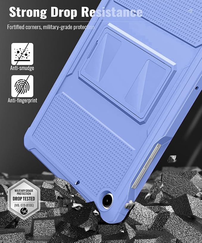 MoKo Shockproof Case Fit Samsung Galaxy Tab A11+ Plus/ A9+ 11 Inch | Full Body Rugged Stand Back Cover with Built-in Screen Protector for Galaxy Tab A11+/ A9+ Tablet Light Gray