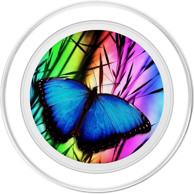 Butterfly Phone Grip Pop Out Holder Rainbow Butterfly Blue PopSockets Adhesive PopGrip