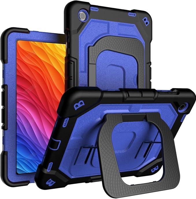 Case for Samsung Galaxy Tab A11+ 11 Inch 2025 (X230/X236B) Heavy Duty Shockproof Rugged Stand Hand Strap Protective Tablet Case for Tab A11 Plus Black+Black
