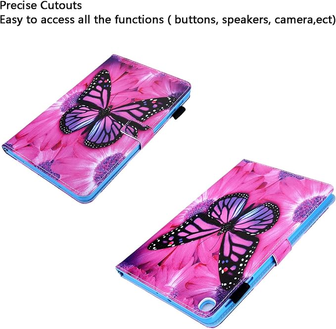 for Galaxy Tab A 8.4 Case 2020 Model (SM-T307/T307U) with Pencil Holder Pockets Multi-Angle Viewing Folio Stand PU Leather Shockproof TPU Cover for Samsung Tab A 8.4 T307 Black Rose Flower
