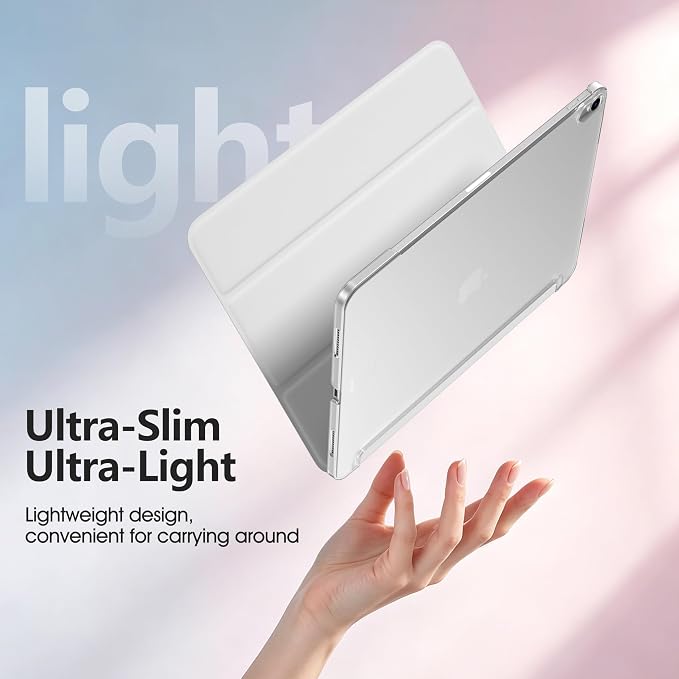for iPad Air 13 Inch Case M4/M3/M2(2026/2025/2024) Lavender | Slim Trifold Stand Protective Cover with Translucent Hard Back for iPad Air 13 Case Support Touch ID Auto Wake/Sleep