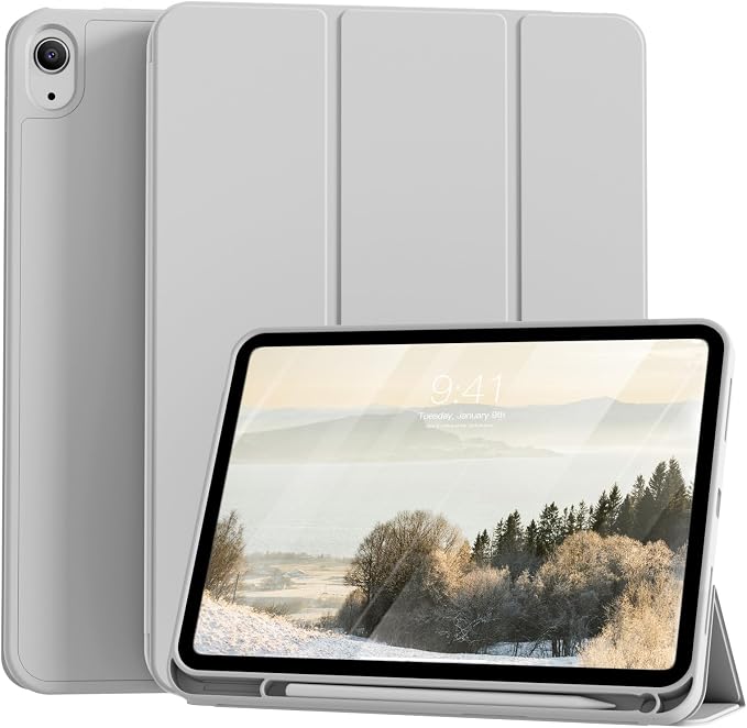 for iPad (A16) 11th Generation Case 11 Inch 2025 Black | for iPad 10th Generation Case 10.9 Inch 2022 with Pencil Holder Smart Trifold Stand Slim Protective Cover Auto Wake/Sleep