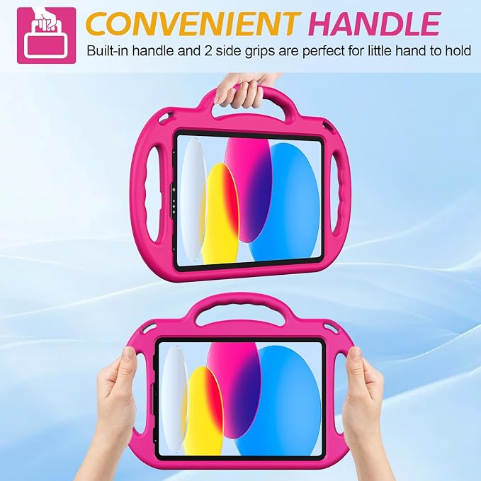 AVAWO Kids Case for iPad (A16) 11th Generation 11 Inch 2025 iPad 10th Generation 10.9 2022 Shockproof Rugged Protective Cover with Shoulder Strap/Handles/Kickstand for i Pad 10/11 Gen Black