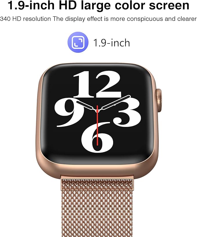 EarlySincere Smart Watches for Women Blood Pressure, 1.9" HD Full Touch Screen, Fitness Tracker with Heart Rate Blood Oxygen Sleep Monitor, IP67 Waterproof Smartwatch for Android iOS