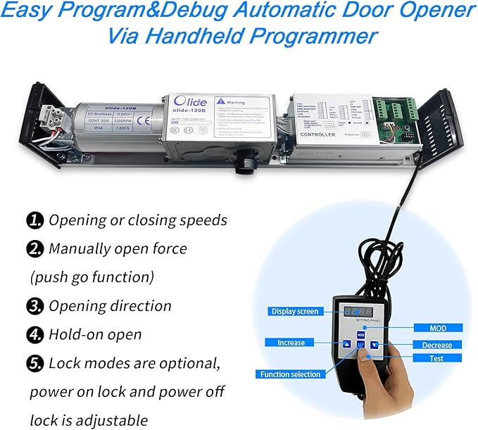 Olideauto Wireless Handicap Door Opener,Pair with 2PCS Wireless Capacitive Square Wave Switch Olide-512S,WiFi Function Available