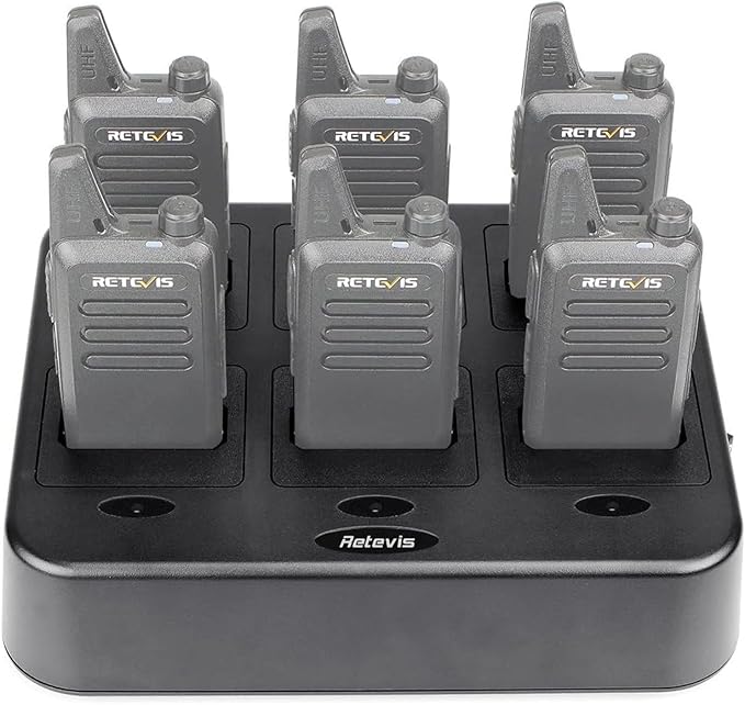 Retevis RT22 Six Way Charger, Multi Unit Charging Station, Walkie Talkie Charger, Compatible with Retevis RT22 RT22S RB19 RB19P RB39 RB39P Two Way Radio(5 Pack)
