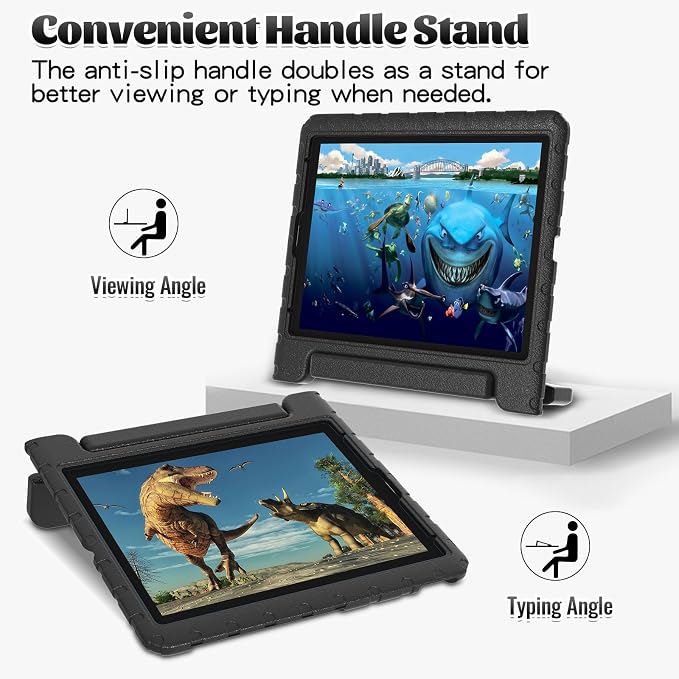 Heavy Duty Kids Case for Samsung Galaxy Tab S7 FE/S7 Plus/S8 Plus 12.4 inch | Rugged Protection Cover for Galaxy Tab S8+/Tab S7 FE/S7+ 2022/2021/2020 with S-Pen Holder Handle StandEVA Foam Rose Red
