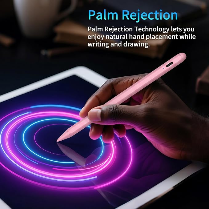 QLAYA iPad 10th/9th Generation Pencil with Palm Rejection Fast Charging | Magnetic Stylus Pen for Apple iPad A16-6th iPad Mini 5-7th iPad Air 5th/4th/M2/M3/M4 iPad Pro 11/12.9/13/M4/M5 White