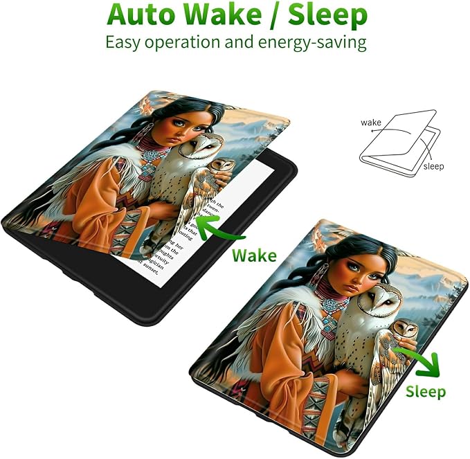 for 6 Kindle 11th Generation 2024/2022 Release Case (Model No: C2V2L3) E-Reader Multi-Angle Viewing Shockproof Smart Protective Case with Auto Wake/Sleep Baseball