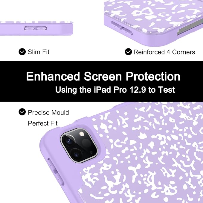 Soke Case for iPad Air 13 Inch (M4/M3/M22026-2024) iPad Pro 12.9 6th/5th Generation with Pencil Holder(2021 2022 Release)-[Apple Pencil Charging + Auto Wake/Sleep] Soft Back Cover Book Black
