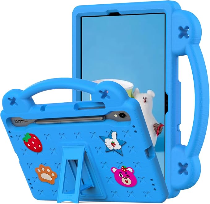YRH Case for Samsung Galaxy Tab S10 Lite/Tab S10 FE/S9 FE 10.9'' with Handle Stand Kids EVA Shockproof Cover Blue