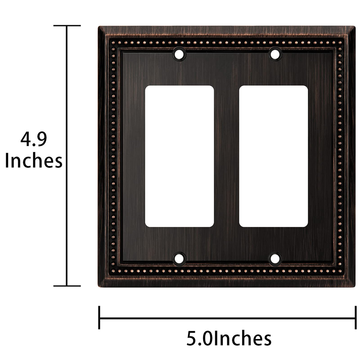 Henne Bery Sunken Pearls Heavy Duty Decorative Wall Plate Switch Plate Outlet Cover (Double Decorator, Aged Bronze)