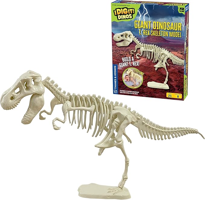 Thames & Kosmos Giant Dinosaur: T. Rex Skeleton Model | STEM Activity | Build a 26-in Long T. Rex Skeleton | Explore Paleontology & Learn Fun Dino Facts | Includes Manual with Step-by-Step Assembly