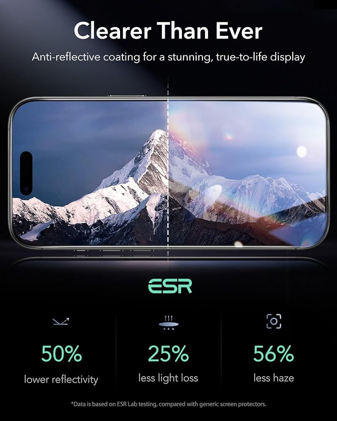 ESR 3 Pack for iPhone 14 Plus/13 Pro Max Screen Protector Armorite | 7X Impact Absorption 9H+ Tempered Glass Easy One-Pull Installation Full-Coverage Protection UltraFit Tray Bubble-Free