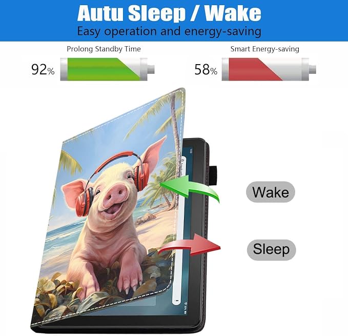 Case for Amazon Fire HD 8/HD 8 Plus Tablet (8 12th/10th Generation 2024/2022/2020 Release) Slim PU Leather Stand Folio Cover with Auto Wake Sleep African Woman Wolf