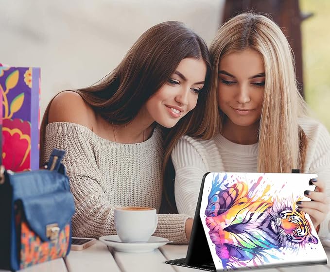 Case for All-New Amazon Fire HD 10 and 10 Plus Tablet (13th/11th Generation 2023/2021 Release) 10.1 Multi-Angle Smart Stand Cover Auto Sleep/Wake Skull and Fire