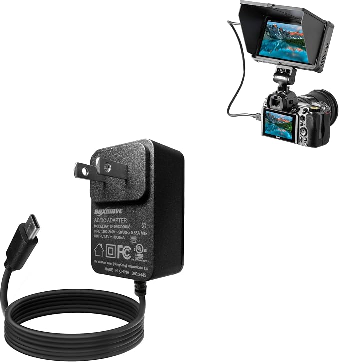 BoxWave Charger Compatible with Viltrox DC-X3 - Wall Charger Direct (15W) Rapid Charge Your Device with Built-in 3ft Cable