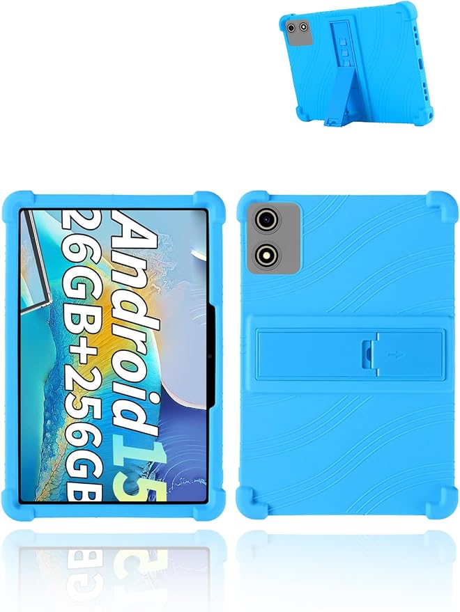 for YLEEBG P30 Android 15 Gaming Tablet10.1 2.5K Ultra Clear Display Tablet Model CaseUYRUREL Soft Silicone Adjustable Stand Cover Lightweight Kids FriendlyBlack.
