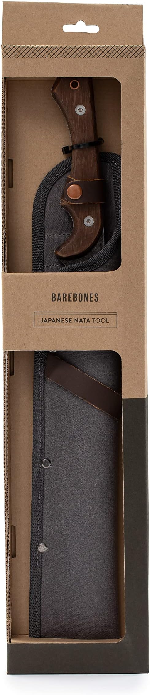 Barebones Japanese NATA Hatchet - 7-Inch Stainless Steel Machete – Durable Full Tang Design with Walnut Handle and Canvas Sheath – Perfect for Medium to Heavy-Duty Chopping, Splitting and Cutting