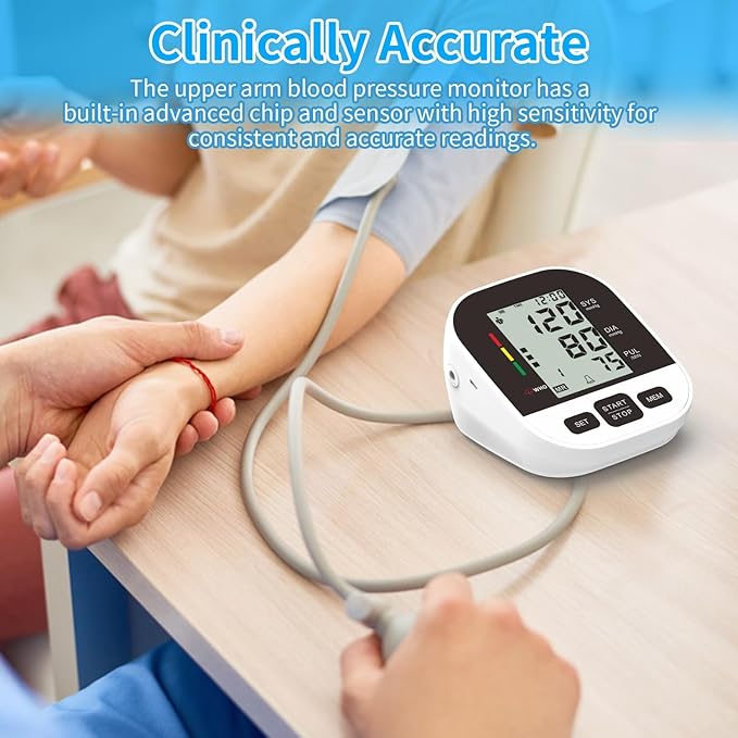 CardioVantage Blood Pressure Monitor for Home Use, Upper Arm Blood Pressure Machine with Large Cuff (8.7’’-16.5’’), Automatic BP Cuff with Large Screen, 2 User, 198 Memories