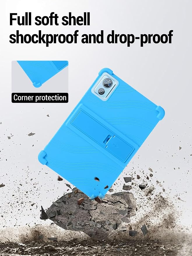 for DEERTiME E15 10 inch Android 15 Tablets Protective caseShockproof Lightweight Silicone Protective Cover with StandChild-Friendly ProtectionEasy to Clean DesignBlack