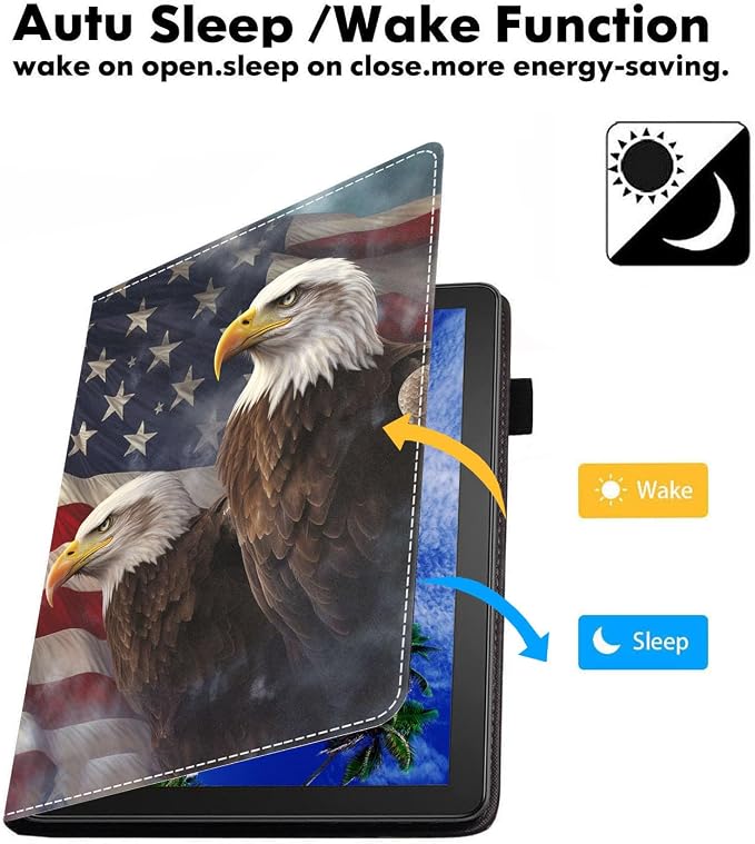 Case for Amazon Fire HD 10 Tablet (9th/7th Generation 2019/2017 Release) Slim PU Leather Cover with Card Slot &amp Auto Wake/Sleep for Fire 10.1 Tablet African American Girl
