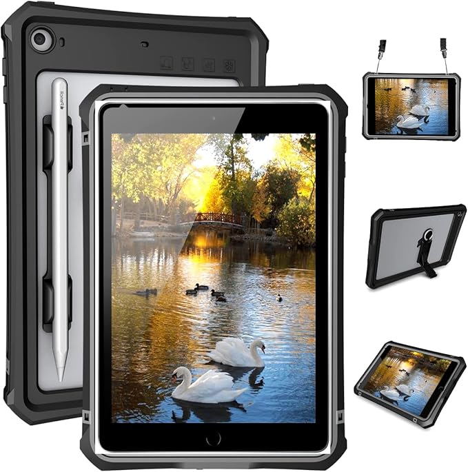 iPad mini 5 Case - Waterproof iPad mini 5/iPad mini 4 Full Body Bumper Case with Built in Screen Protector Drop Proof Anti Scratch Anti Shock Red Case Cover for iPad mini 5th/4th Generation 7.9