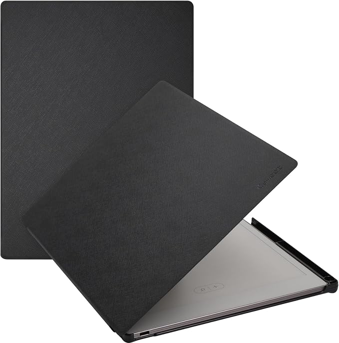 Caweet Case for Remarkable Paper Pro 11.8 2024 Slim Hard Back Shell Protective Book Folio Cover with Built-in Pen Holder and Auto Wake/Sleep Black