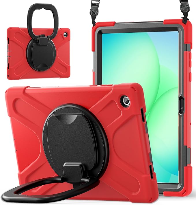 Lunivop Tablet Case Compatible with Samsung Galaxy Tab A11 Plus Case 11 Inch 2025 with 360° Rotating Stand Military - Grade Heavy Duty Protection Cover for Samsung Tab A11+ Plus Black