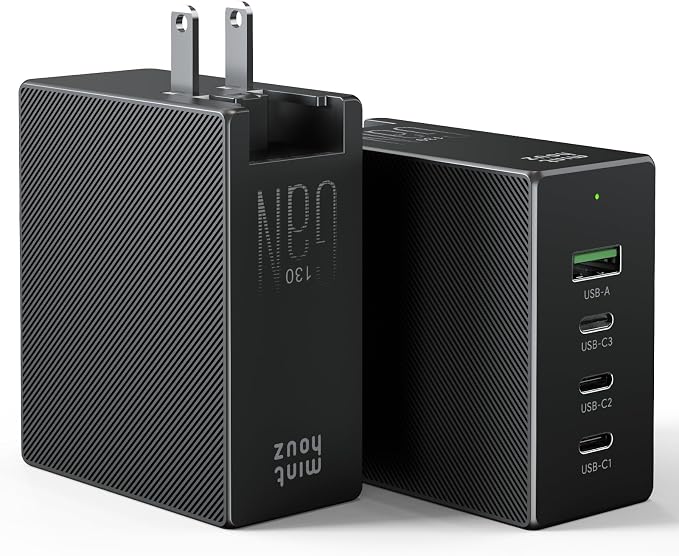 Minthouz Phone Charger Fast 130W Charging Type C Wall Charger | Block Universal Travel ChargerUSB C Charger Block for iPhone 17/17 Plus/17 Pro Max/16/16 Plus/16 Pro Max/15 Pro Max/iPad Pro