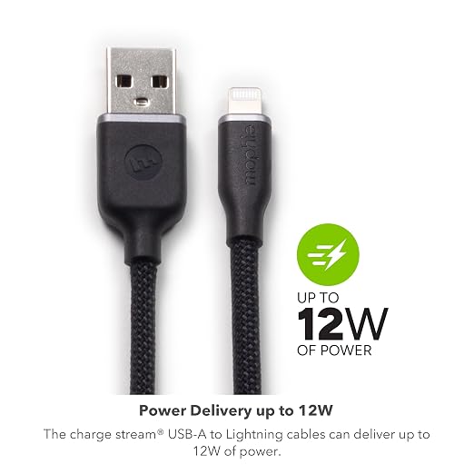 Mophie Charge Stream USB-C to USB-C 3m/10ft Cable - 60W Power Delivery Enduraflex Silicone Ultra-Durable Braided Design for Everyday Use