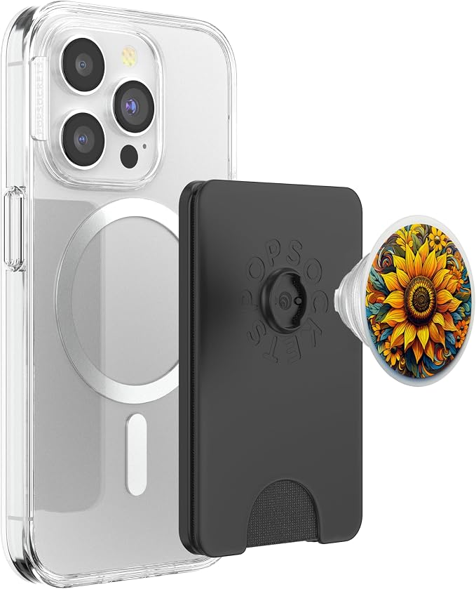 Mandala Geometric Watercolor Sunflower Pattern Floral Women PopSockets PopGrip for MagSafe