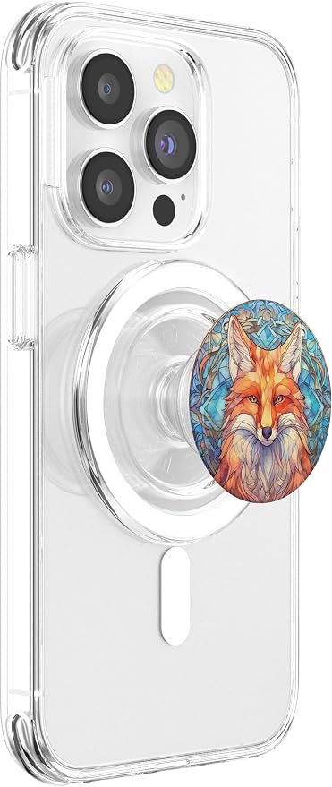 Fox Stained Glass PopSockets Adhesive PopGrip