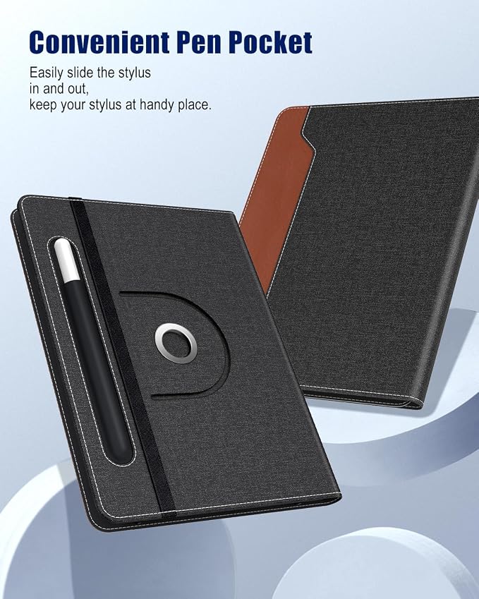 TiMOVO Universal Rotating Case for 11 Inch Tablet Black | 360 Degree Rotating Stand Pen Pocket 9 10 10.1 Inch Android Touchscreen Compatible