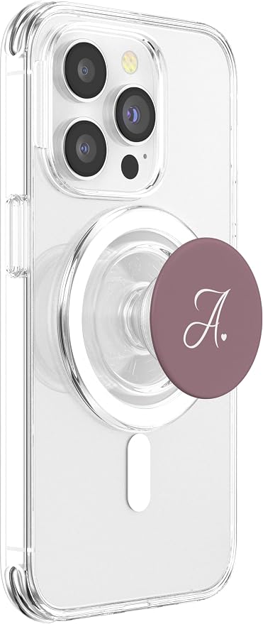 Mauve Cute Letter A Initial Heart Monogram PopSockets Adhesive PopGrip