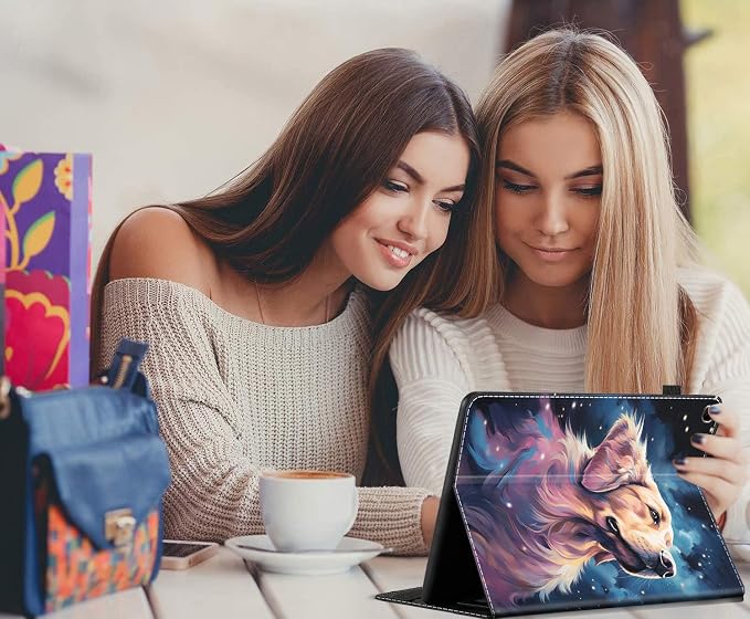 Case for All-New Amazon Fire HD 10 and 10 Plus Tablet (13th/11th Generation 2023/2021 Release) 10.1 Multi-Angle Smart Stand Cover Auto Sleep/Wake Skull and Fire