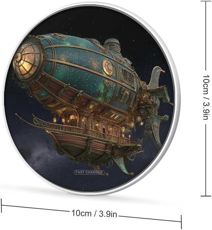 Steampunk Airship Stardust Spacees Wireless Charger Portable Charging Pad | LightweightAll Smartphone
