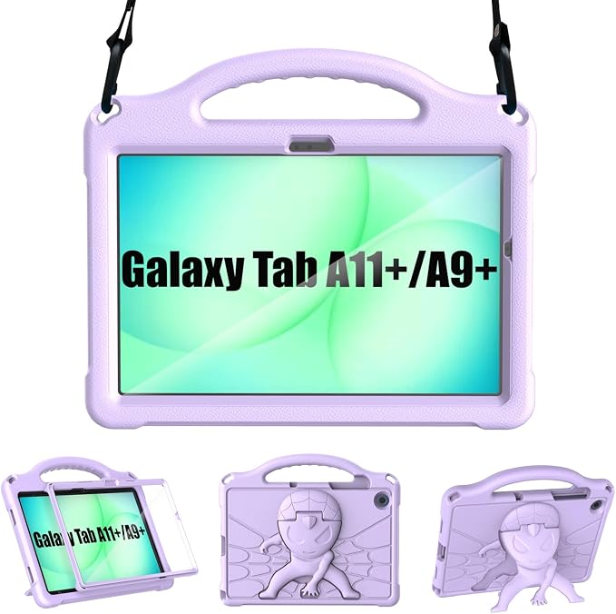 Kids Case for Samsung Galaxy Tab A11 Plus 2026 /A9 Plus 2023 11 inch Tablet | Sanyetral Galaxy Tab A11+/A9+ Case with Screen Protector Shockproof Handle Stand Protective Cover with Shoulder Strap -Bl